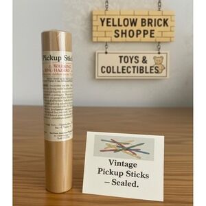 Vintage Pickup Sticks Game – Sealed Wooden Tube – Classic Retro Toy